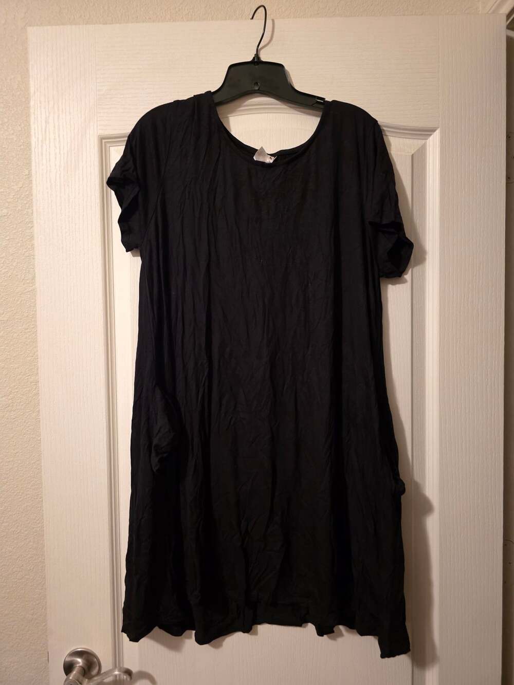 42POPS Black Shirt Tunic Dress Size 3X Short Sleeve Casual Pocket